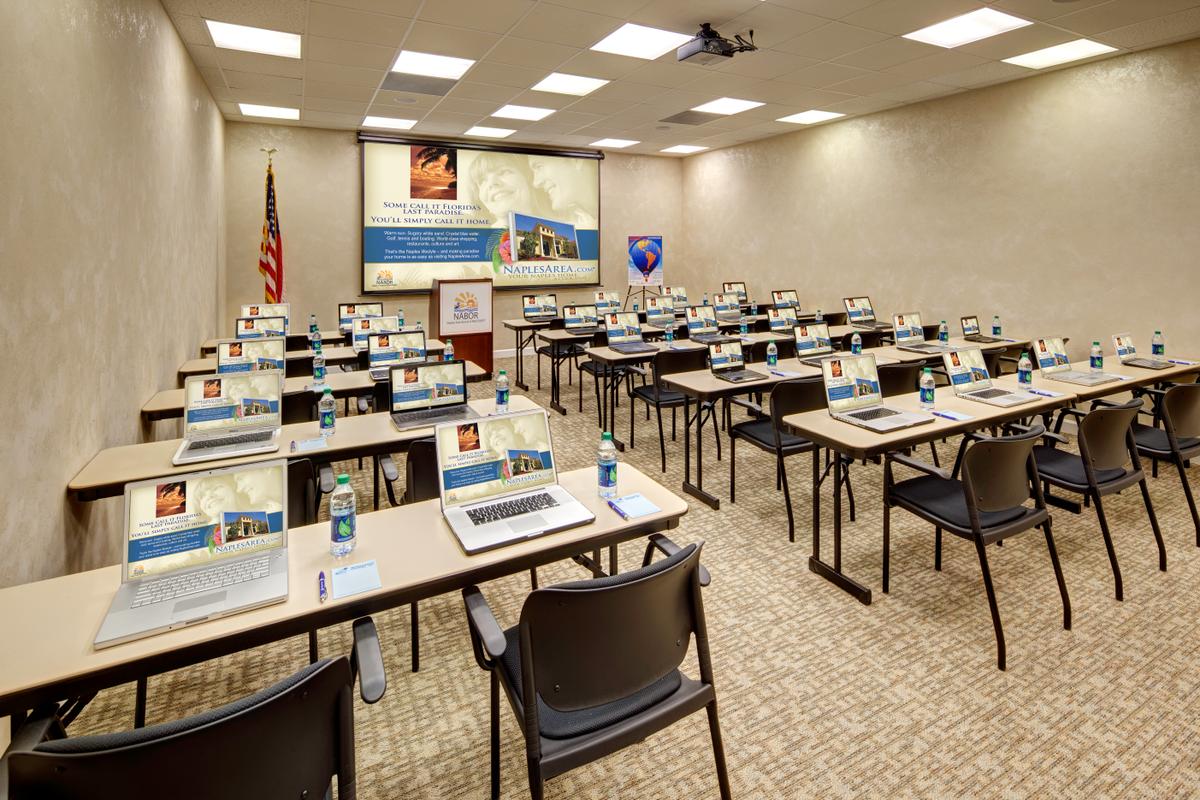 Training center classroom seating.