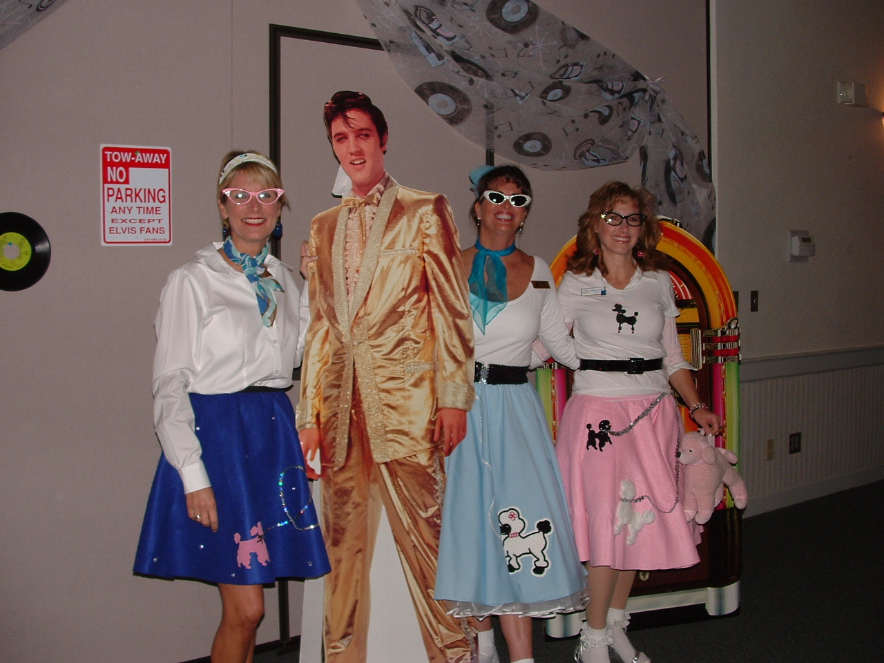 People dressed up in poodle dresses for the Sock Hop